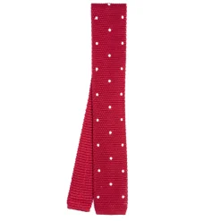 E.Marinella CRAVATTA TRICOT IN SETA BORDEAUX Pois Outlet
