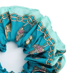 E.Marinella ELASTICO PER CAPELLI IN SETA AZZURRO Lucky elephant Discount