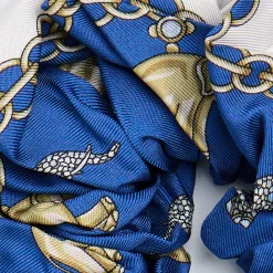 E.Marinella ELASTICO PER CAPELLI IN SETA BLU Lucky elephant Clearance