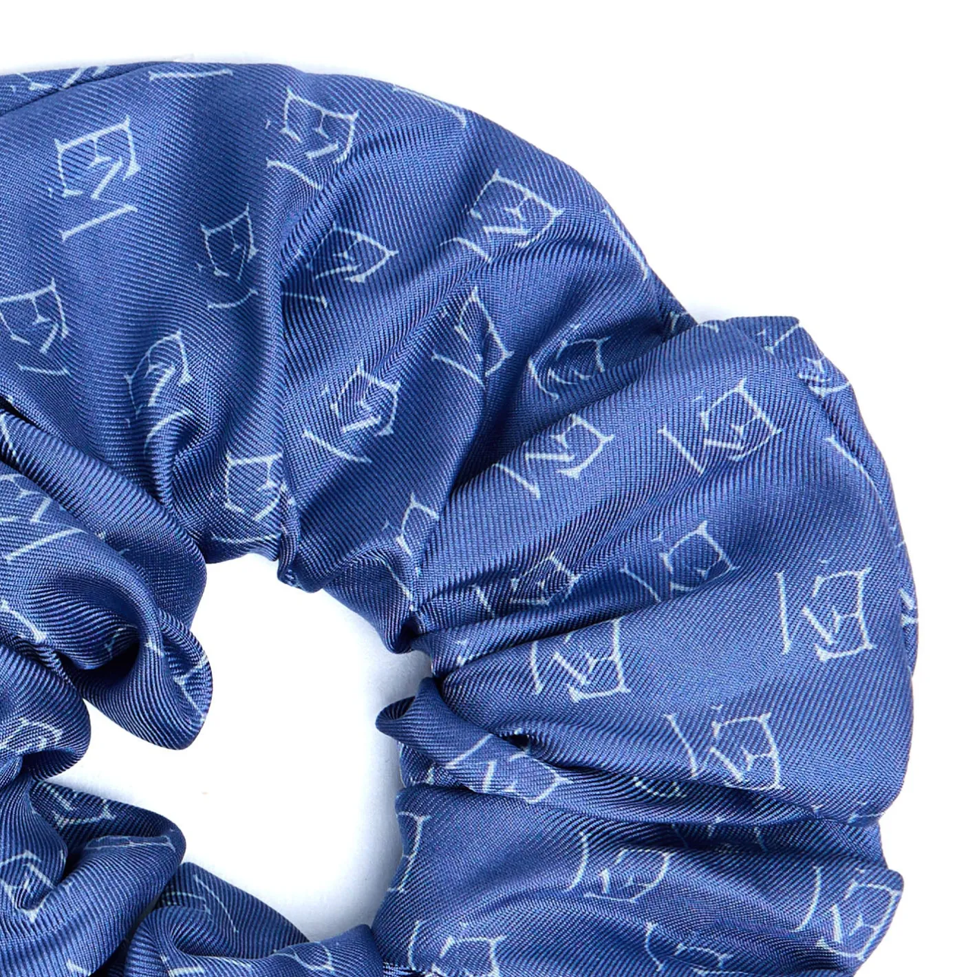 E.Marinella ELASTICO PER CAPELLI IN SETA BLU Em logo Online