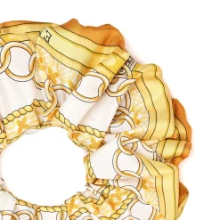 E.Marinella ELASTICO PER CAPELLI IN SETA GIALLO Microfantasia fiore Discount