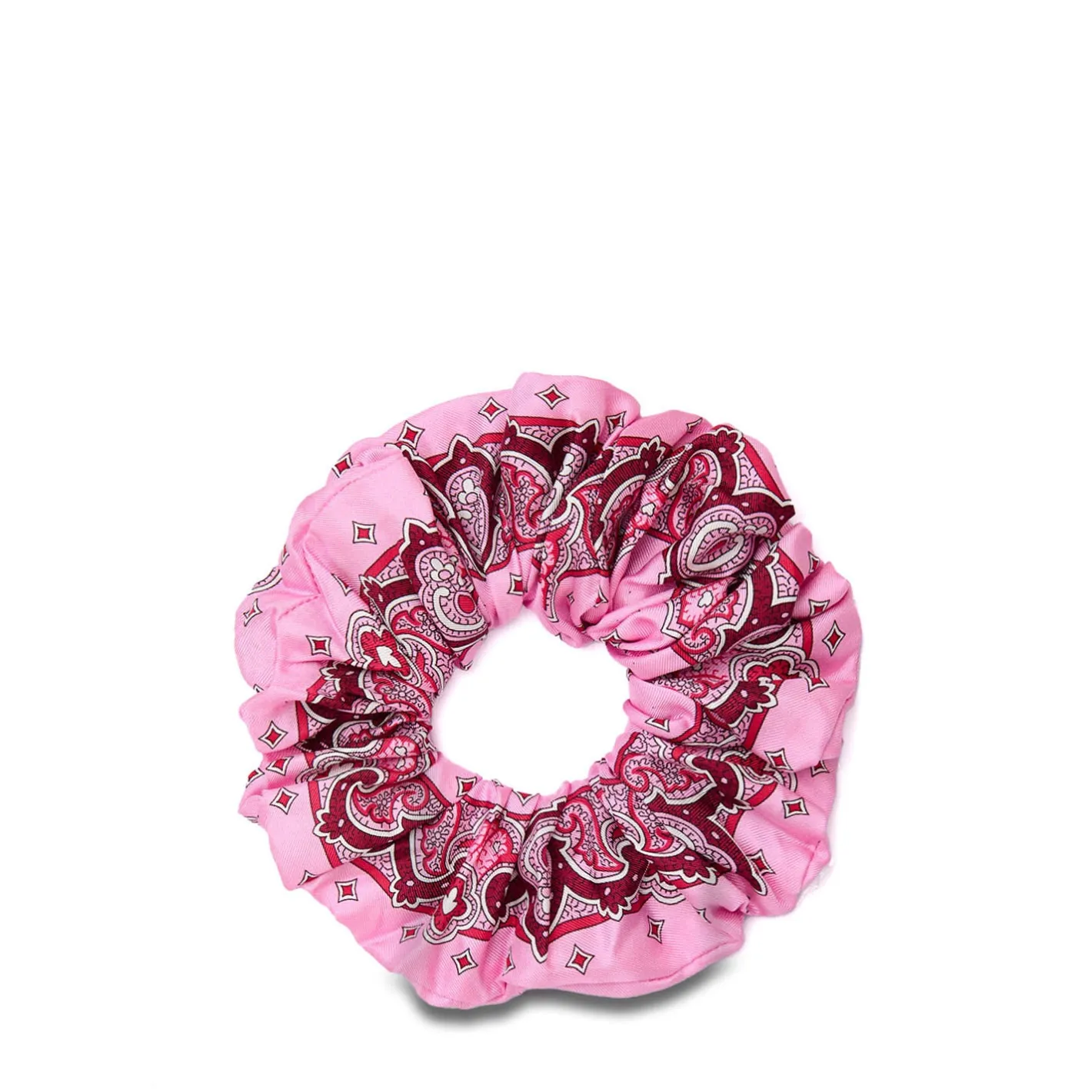 E.Marinella ELASTICO PER CAPELLI IN SETA ROSA Motivo greca Hot
