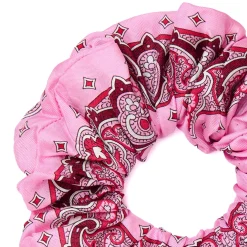 E.Marinella ELASTICO PER CAPELLI IN SETA ROSA Motivo greca Hot