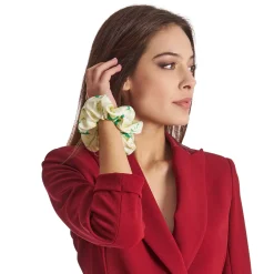 E.Marinella ELASTICO PER CAPELLI IN SETA VERDE Fantasia floreale Best