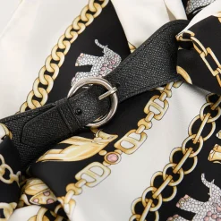 E.Marinella FERMAFOULARD IN PELLE NERO Con fibbia argentata Online