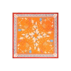 E.Marinella FOULARD ARANCIONE IN SETA E ORANGE FIBER Collezione orange fiber Online