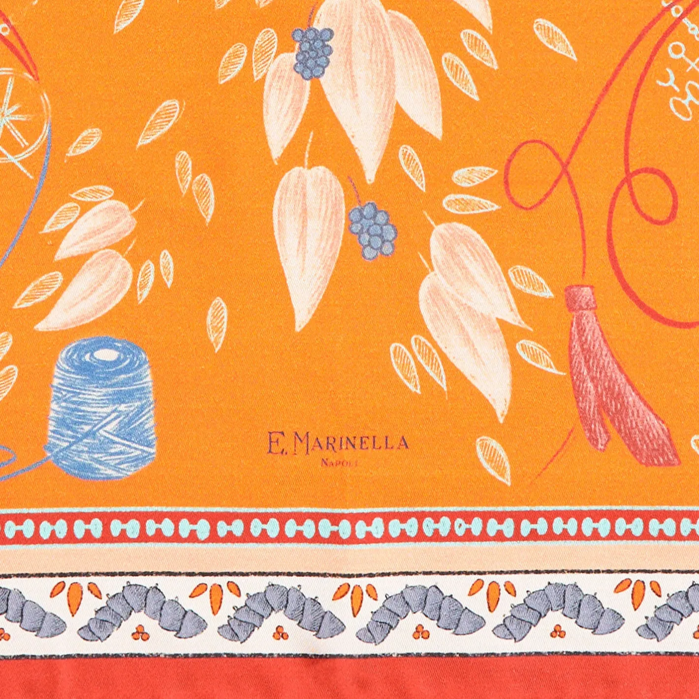 E.Marinella FOULARD ARANCIONE IN SETA E ORANGE FIBER Collezione orange fiber Online