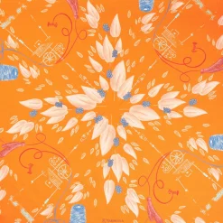 E.Marinella FOULARD ARANCIONE IN SETA E ORANGE FIBER Collezione orange fiber Online