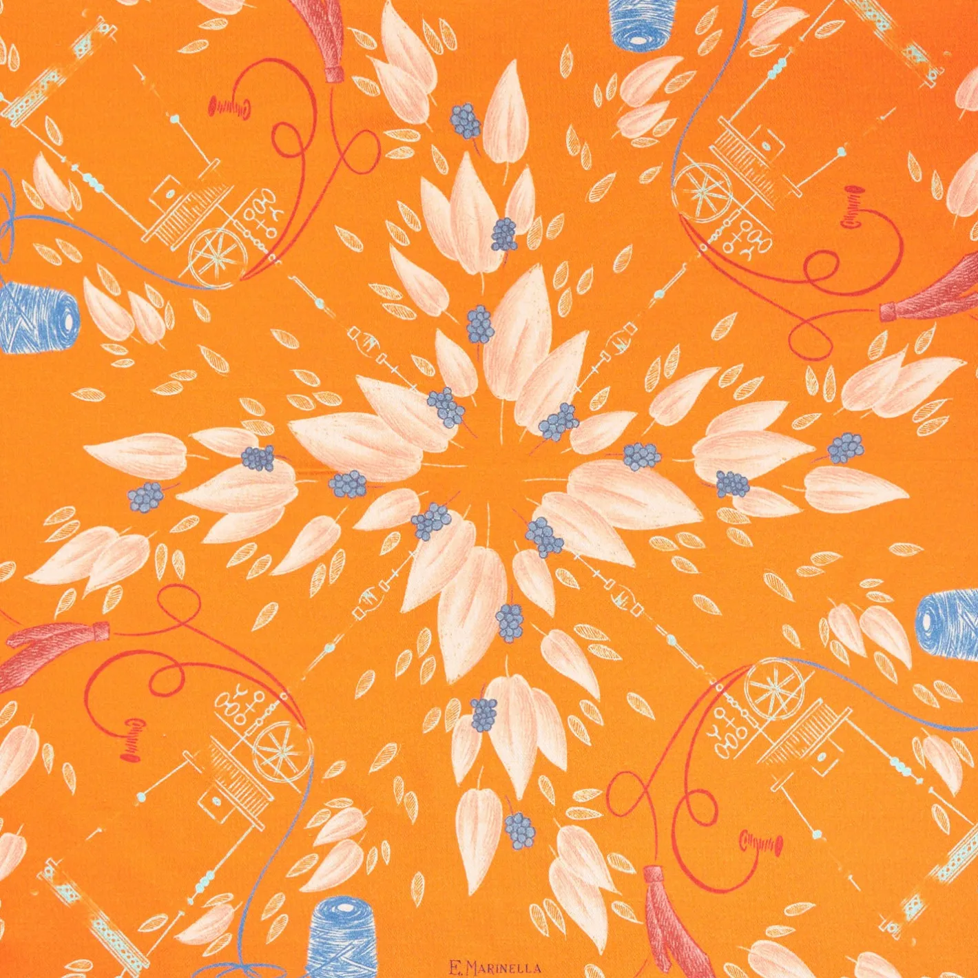 E.Marinella FOULARD ARANCIONE IN SETA E ORANGE FIBER Collezione orange fiber Online