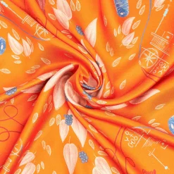 E.Marinella FOULARD ARANCIONE IN SETA E ORANGE FIBER Collezione orange fiber Online