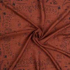E.Marinella FOULARD IN LANA, CASHMERE E SETA 65 MARRONE Paisley Hot