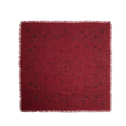 E.Marinella FOULARD IN LANA, CASHMERE E SETA 65 BORDEAUX Paisley Sale