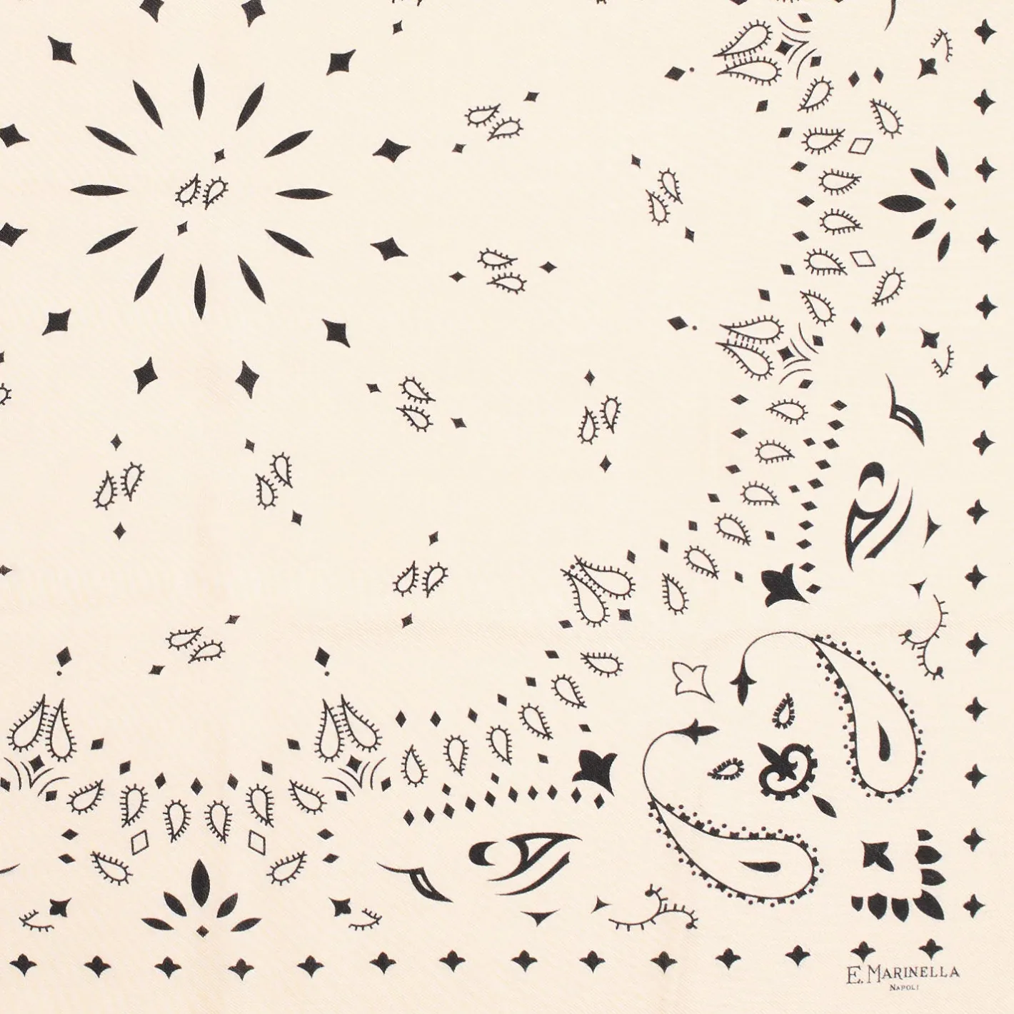 E.Marinella FOULARD IN LANA, CASHMERE E SETA 65 BIANCA Paisley Hot
