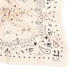 E.Marinella FOULARD IN LANA, CASHMERE E SETA 65 BIANCA Paisley Hot
