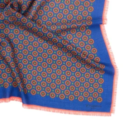 E.Marinella FOULARD IN LANA, CASHMERE E SETA 65 BLUArchivio inspiration 1939 Clearance