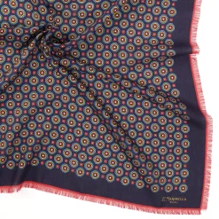 E.Marinella FOULARD IN LANA, CASHMERE E SETA 65 BLU SCURO Archivio inspiration 1939 Sale