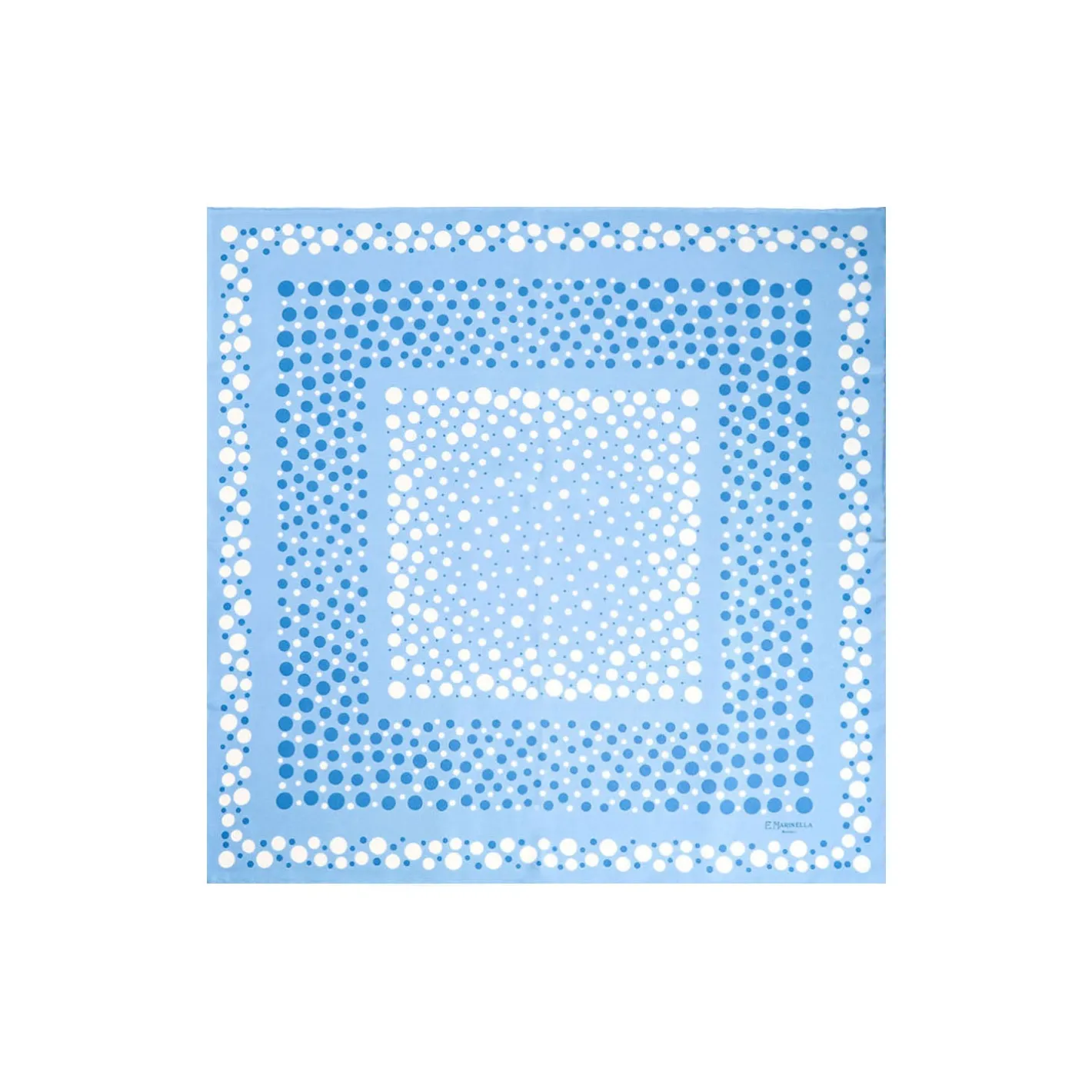 E.Marinella FOULARD IN SETA 65 AZZURRO Eleganza a pois Discount