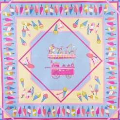 E.Marinella FOULARD IN SETA 90 AZZURRO La gelateria