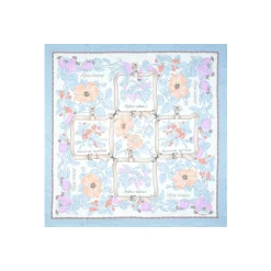 E.Marinella FOULARD IN SETA 90 AZZURRO La rosa canina