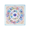E.Marinella FOULARD IN SETA 90 AZZURRO La ruota delle stagioni Outlet