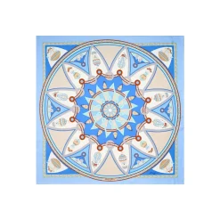 E.Marinella FOULARD IN SETA 90 AZZURRO Le mongolfiere