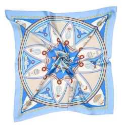E.Marinella FOULARD IN SETA 90 AZZURRO Le mongolfiere