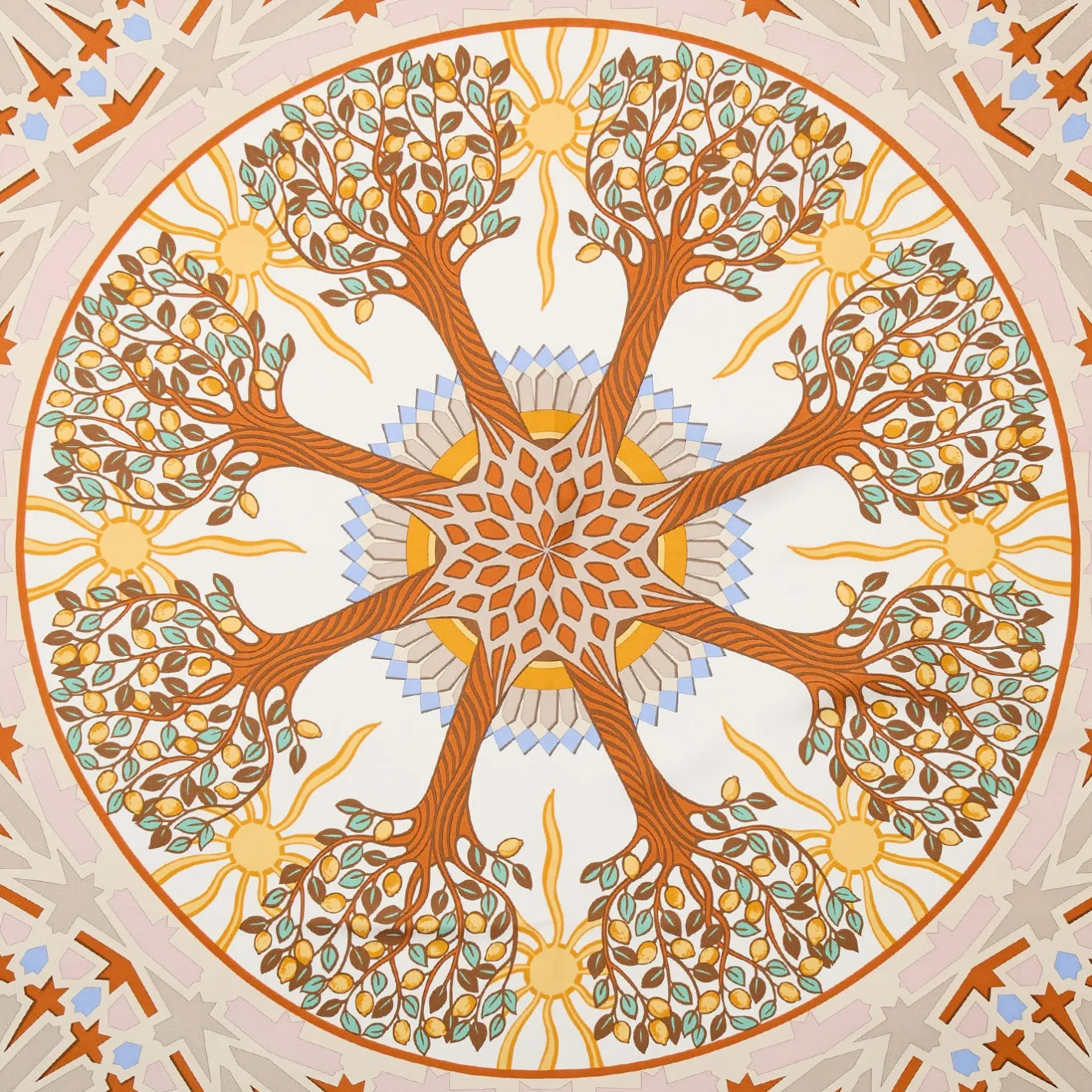 E.Marinella FOULARD IN SETA 90 AZZURRO Mosaico Outlet