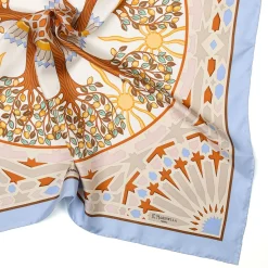 E.Marinella FOULARD IN SETA 90 AZZURRO Mosaico Outlet