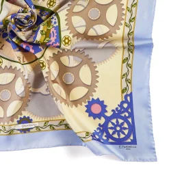 E.Marinella FOULARD IN SETA 90 AZZURRO Timeless morning New