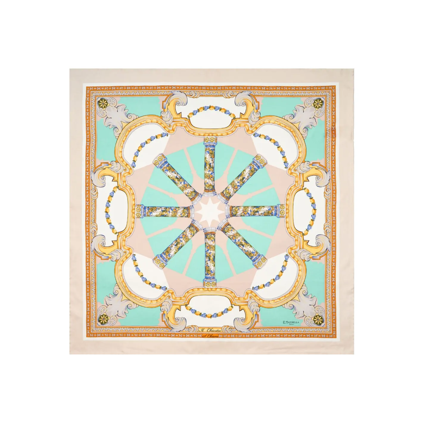 E.Marinella FOULARD IN SETA 90 BEIGE Il chiostro di santa chiara Clearance