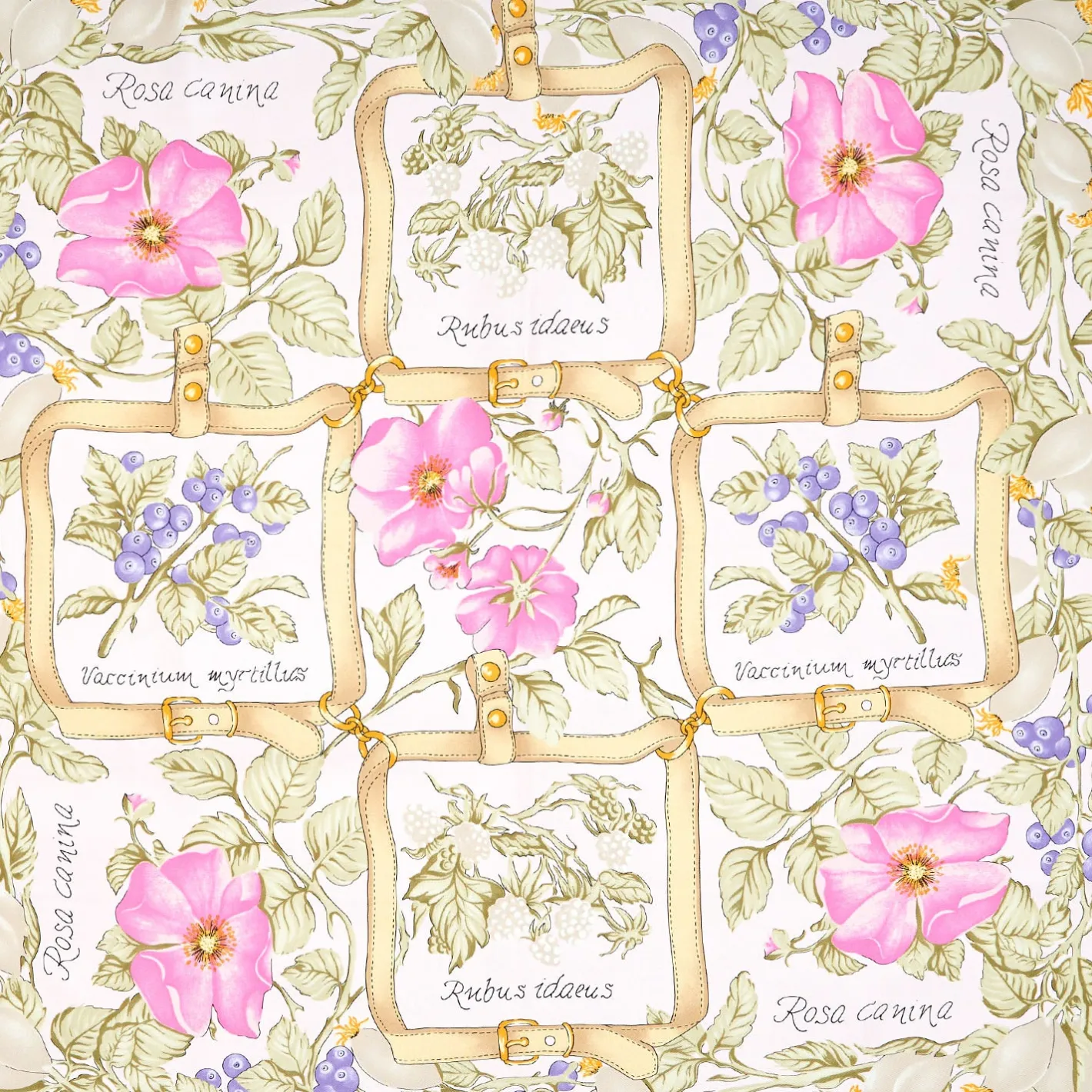 E.Marinella FOULARD IN SETA 90 BEIGE La rosa canina