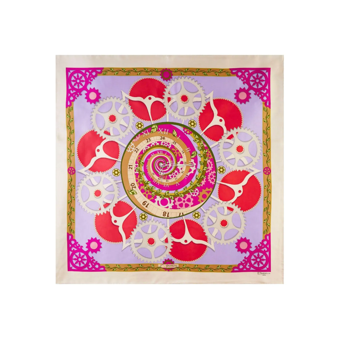 E.Marinella FOULARD IN SETA 90 BEIGE Timelss morning Outlet