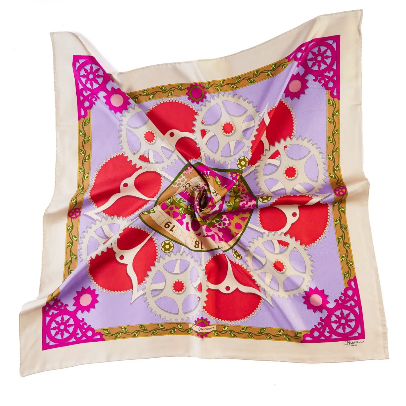 E.Marinella FOULARD IN SETA 90 BEIGE Timelss morning Outlet