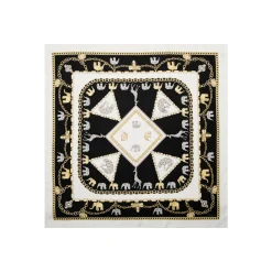 E.Marinella FOULARD IN SETA 90 BIANCO Elefanti portafortuna Discount