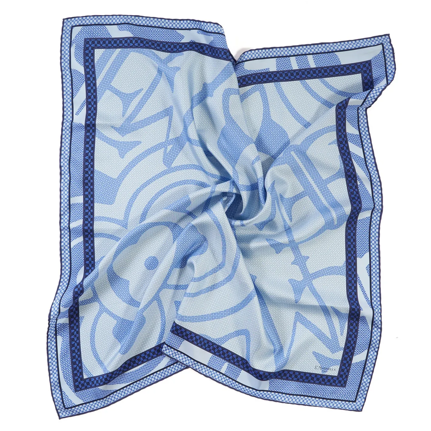 E.Marinella FOULARD IN SETA 90 BLU Archivio inspiration 1961 Sale