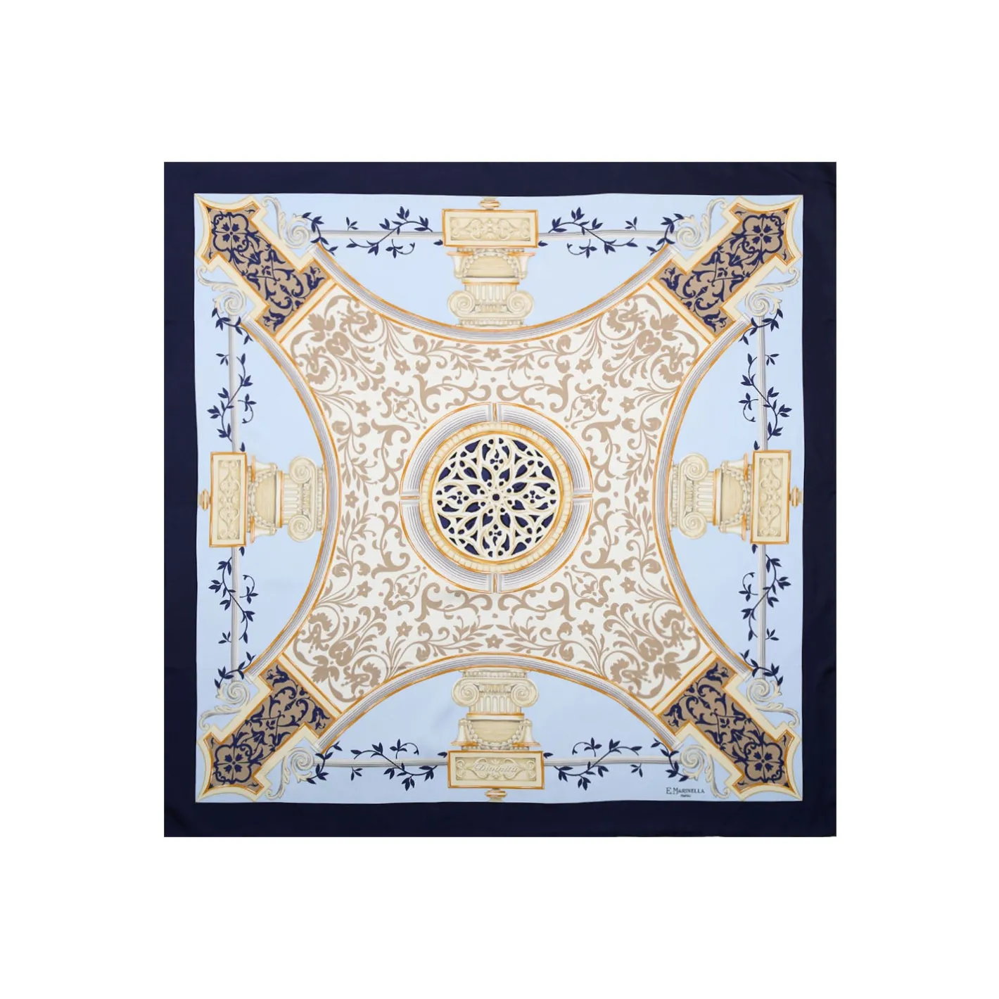E.Marinella FOULARD IN SETA 90 BLU Divinita’ Online