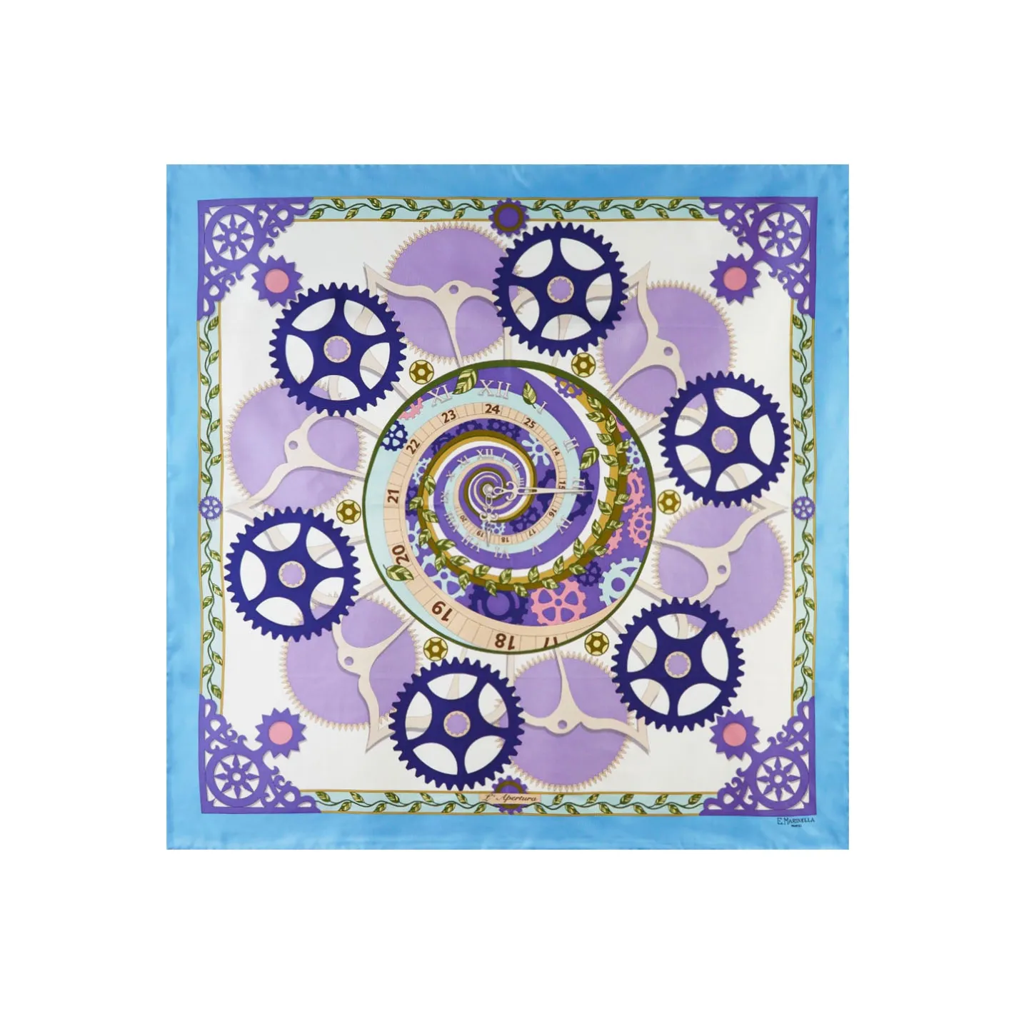 E.Marinella FOULARD IN SETA 90 BLUETTE Timeless morning Clearance