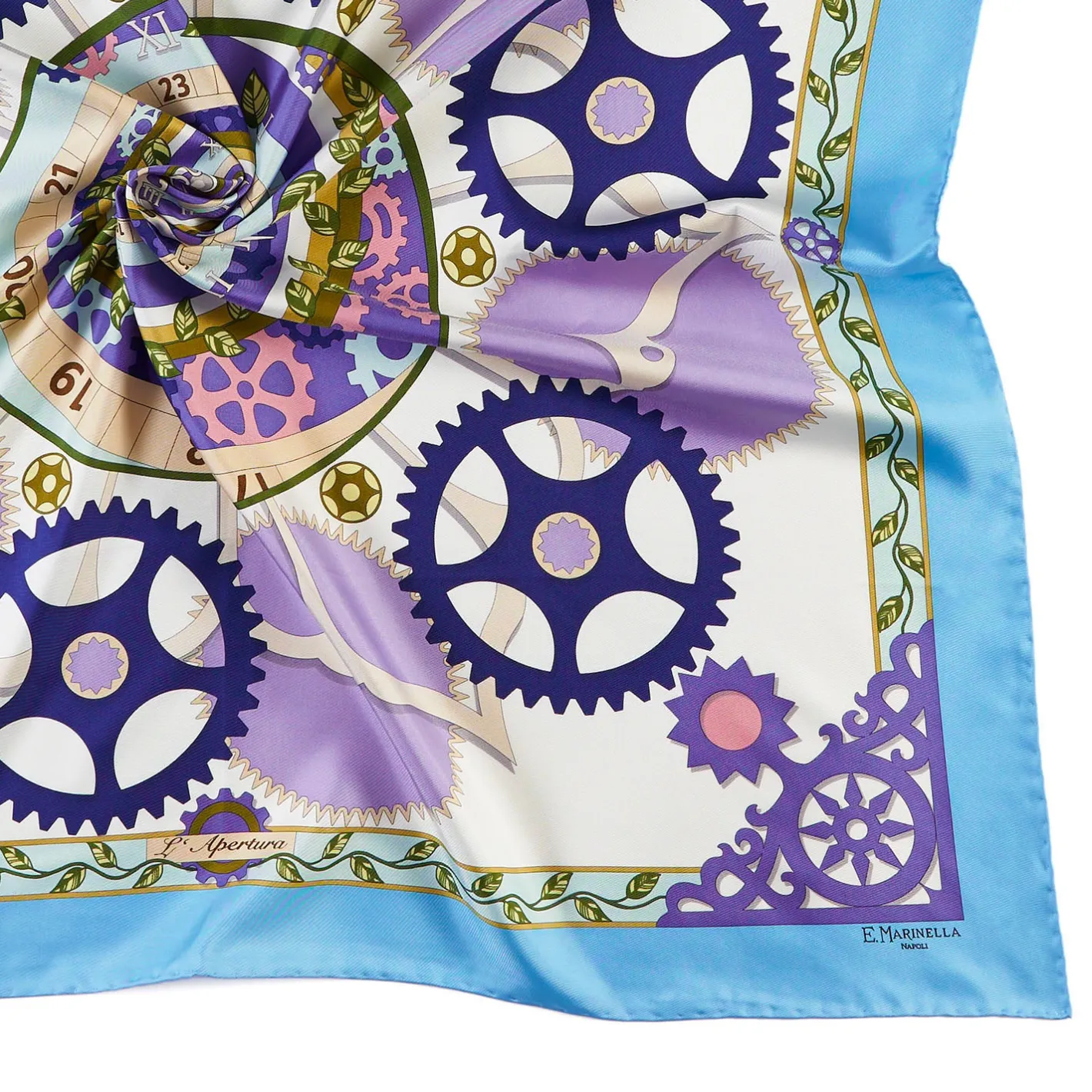 E.Marinella FOULARD IN SETA 90 BLUETTE Timeless morning Clearance