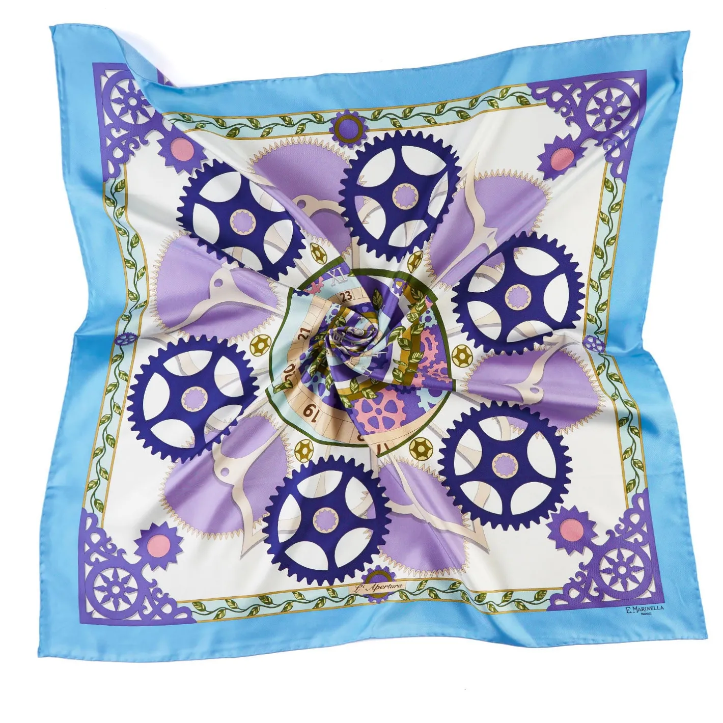 E.Marinella FOULARD IN SETA 90 BLUETTE Timeless morning Clearance