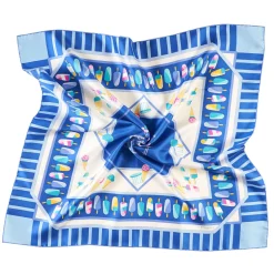 E.Marinella FOULARD IN SETA 90 BLU La gelateria Hot