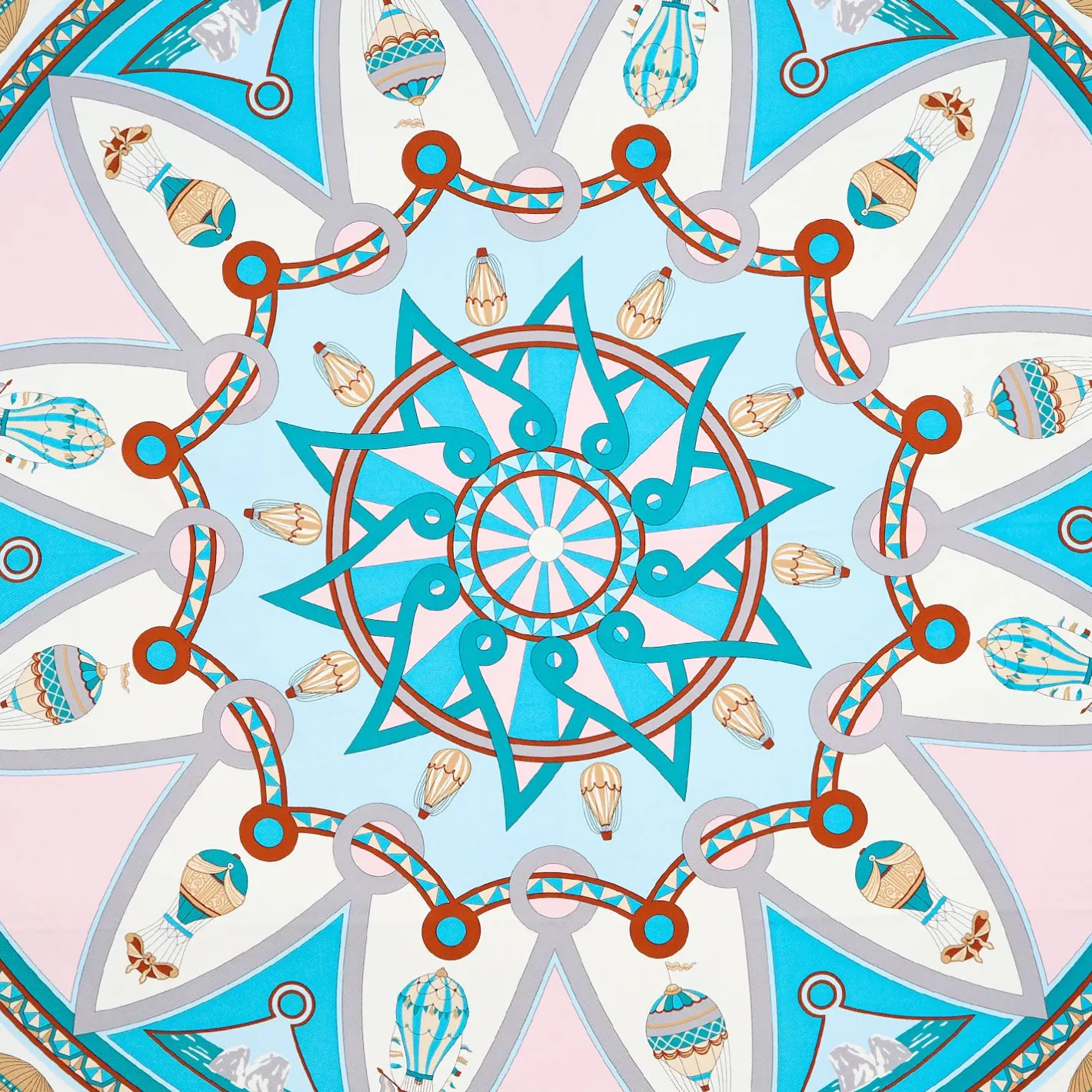 E.Marinella FOULARD IN SETA 90 BLU Le mongolfiere Clearance