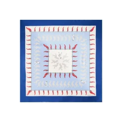 E.Marinella FOULARD IN SETA 90 BLU Pulcinella portafortuna Hot