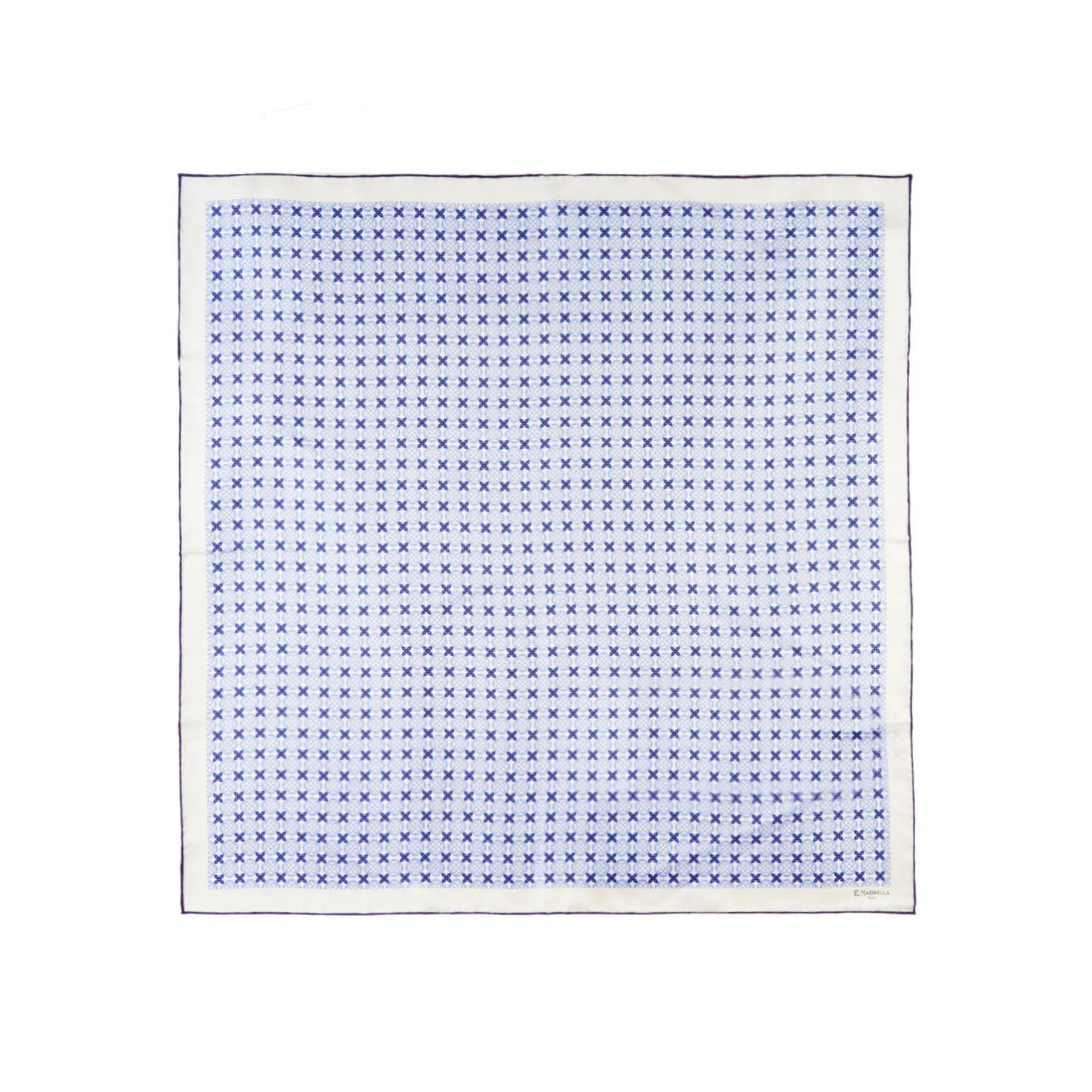 E.Marinella FOULARD IN SETA 90 BLU Small flower ispiration Clearance