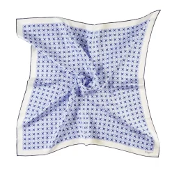 E.Marinella FOULARD IN SETA 90 BLU Small flower ispiration Clearance