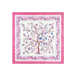 E.Marinella FOULARD IN SETA 90 FUCSIA L'albero della vita Hot