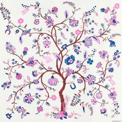 E.Marinella FOULARD IN SETA 90 FUCSIA L'albero della vita Hot
