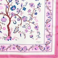 E.Marinella FOULARD IN SETA 90 FUCSIA L'albero della vita Hot
