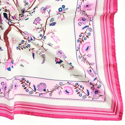 E.Marinella FOULARD IN SETA 90 FUCSIA L'albero della vita Hot