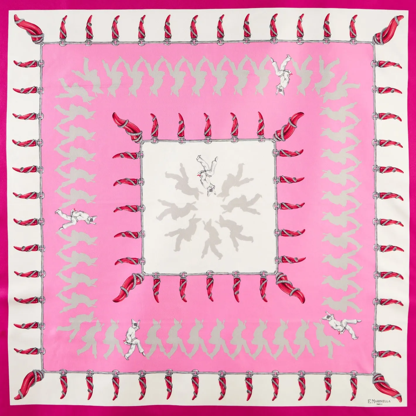 E.Marinella FOULARD IN SETA 90 FUCSIA Pulcinella portafortuna Online