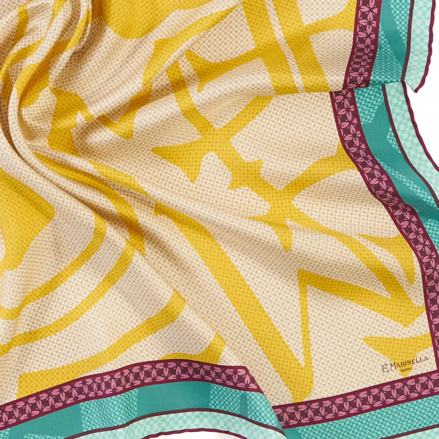 E.Marinella FOULARD IN SETA 90 GIALLO Archivio ispiration 1961 Best